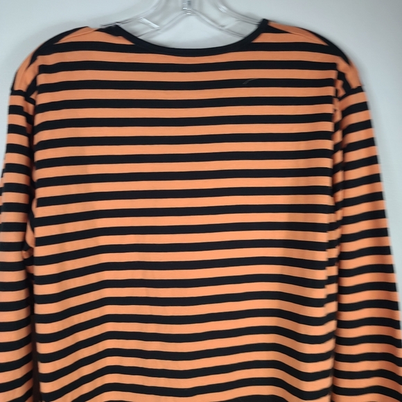Marimekko Long-Sleeve Finland Pitkahiha 2017 T-shirt Orange and Black Stripes L - Picture 4 of 9